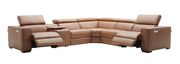 Full Italian leather recliner sectional in caramel by J&M additional picture 9