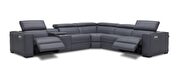 Full Italian leather recliner sectional in blue/gray additional photo 3 of 2