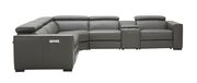 Full Italian leather recliner sectional in gray by J&M additional picture 6