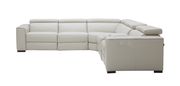 Full Italian leather recliner sectional in silver gray by J&M additional picture 2