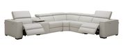 Full Italian leather recliner sectional in silver gray by J&M additional picture 3
