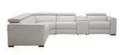 Full Italian leather recliner sectional in silver gray by J&M additional picture 5