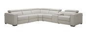 Full Italian leather recliner sectional in silver gray by J&M additional picture 6