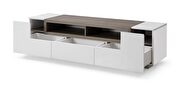 White/gray high-gloss contemporary tv stand by J&M additional picture 3
