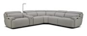 Gray premium leather recliner sectional additional photo 2 of 1