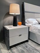 Gray contemporary stylish bed w/ led in headboard by J&M additional picture 3