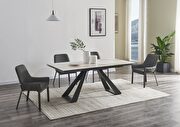 Matte white ceramic top w/ brown veins dining table by J&M additional picture 13