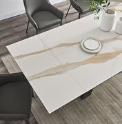 Matte white ceramic top w/ brown veins dining table by J&M additional picture 6