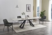 Matte white ceramic top w/ brown veins dining table by J&M additional picture 8