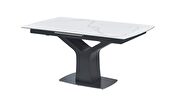 White marble top extension table w/ gray veins base by J&M additional picture 2
