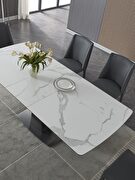 White marble top extension table w/ gray veins base by J&M additional picture 12