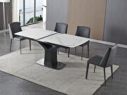White marble top extension table w/ gray veins base by J&M additional picture 13