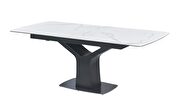 White marble top extension table w/ gray veins base by J&M additional picture 3
