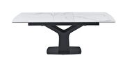 White marble top extension table w/ gray veins base by J&M additional picture 4