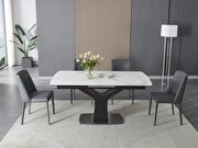 White marble top extension table w/ gray veins base by J&M additional picture 8