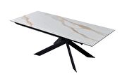 Matte ceramic top extension dining table additional photo 2 of 7