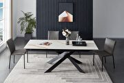 Matte ceramic top extension dining table additional photo 5 of 7