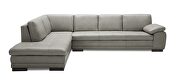 Gray full Italian leather sectional sofa by J&M additional picture 2