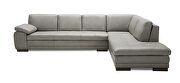 Light gray full Italian leather sectional sofa by J&M additional picture 2