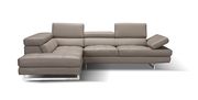 Adjustable armrests compact peanut leather sectional additional photo 4 of 3