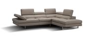 Adjustable armrests compact peanut leather sectional additional photo 2 of 3