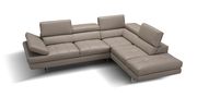 Adjustable armrests compact peanut leather sectional by J&M additional picture 3