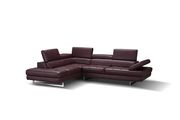 Adjustable armrests compact maroon leather sectional additional photo 4 of 3