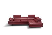 Adjustable armrests compact red leather sectional by J&M additional picture 2