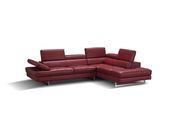 Adjustable armrests compact red leather sectional by J&M additional picture 4