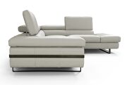 Contemporary light gray leather sectional in low-profile by J&M additional picture 2
