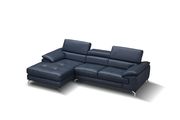 Adjustable blue leather sectional couch by J&M additional picture 2
