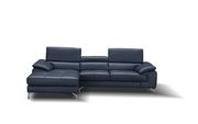 Adjustable blue leather sectional couch by J&M additional picture 3
