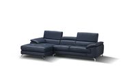 Adjustable blue leather sectional couch by J&M additional picture 4