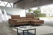 Modern leather sectional sofa w/ adjustable headrests additional photo 3 of 6