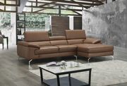 Modern leather sectional sofa w/ adjustable headrests additional photo 4 of 6