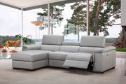 Light gray full leather recliner sectional by J&M additional picture 2