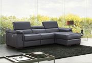 Dark gray premium leather motion sectional by J&M additional picture 2
