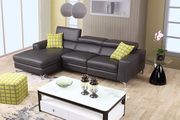 Espresso gray premium leather power recliner sectional by J&M additional picture 3