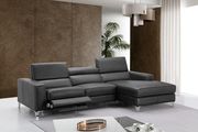 Espresso gray premium leather power recliner sectional by J&M additional picture 2
