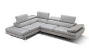 Light gray leather Italian sectional sofa additional photo 2 of 2