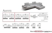 Light gray leather Italian sectional sofa additional photo 3 of 2