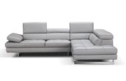 Light gray leather Italian sectional sofa by J&M additional picture 2