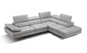Light gray leather Italian sectional sofa by J&M additional picture 3
