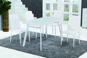 White chairs + glass top table 5pcs casual set additional photo 2 of 1