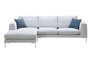 Ultra-modern off-white low-profile fabric sectional by J&M additional picture 2