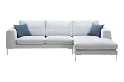 Ultra-modern off-white low-profile fabric sectional by J&M additional picture 3