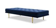 Blue fabric / gold metal legs sofa bed additional photo 4 of 4