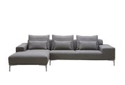 Modern gray fabric low-profile sectional w/ loose pillows by J&M additional picture 2