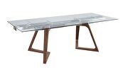 Clear glass top extension dining table by J&M additional picture 2