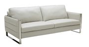 Light gray contemporary leather sofa additional photo 2 of 9